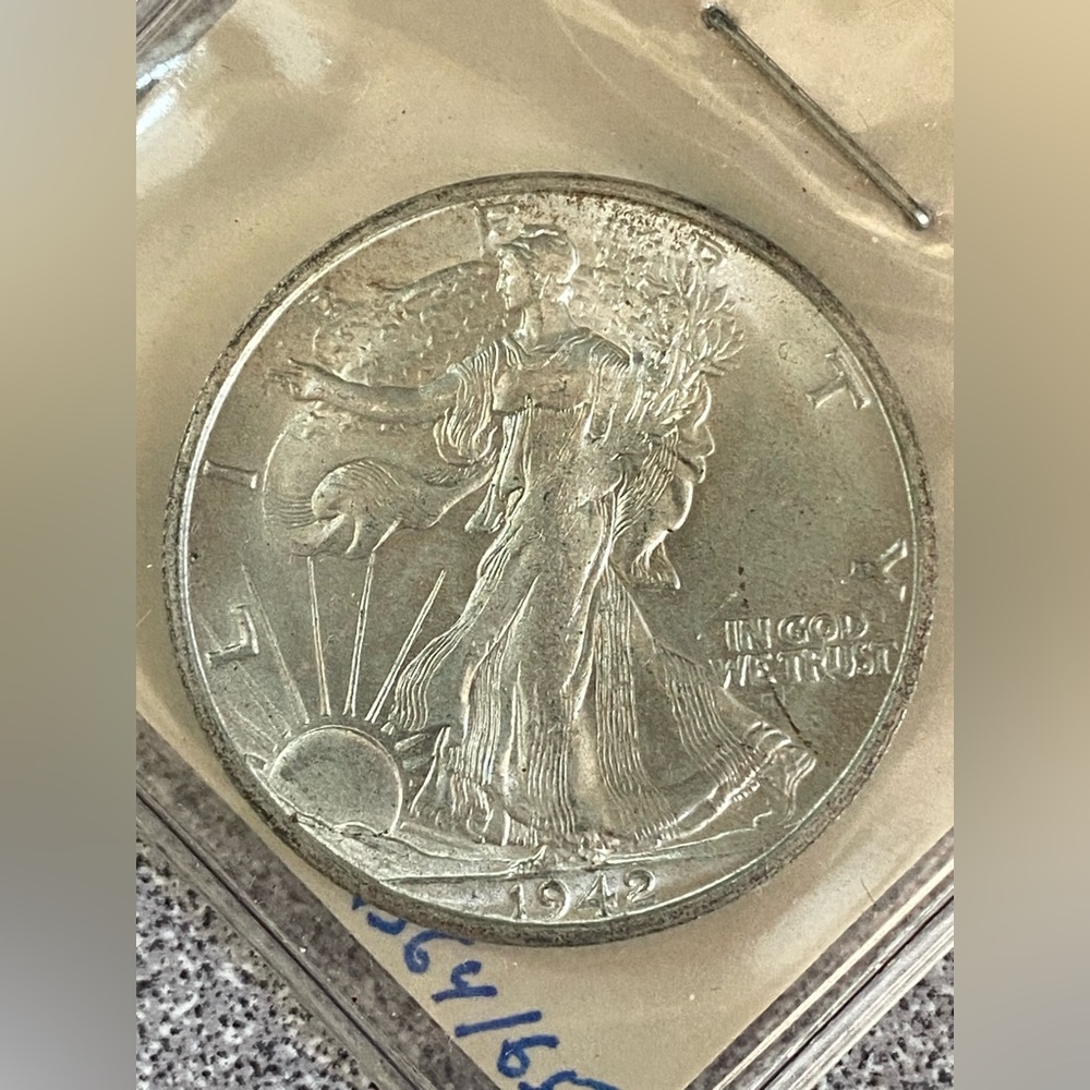 1942-S Walking Liberty Half Dollar Coin - Picture 13 of 16